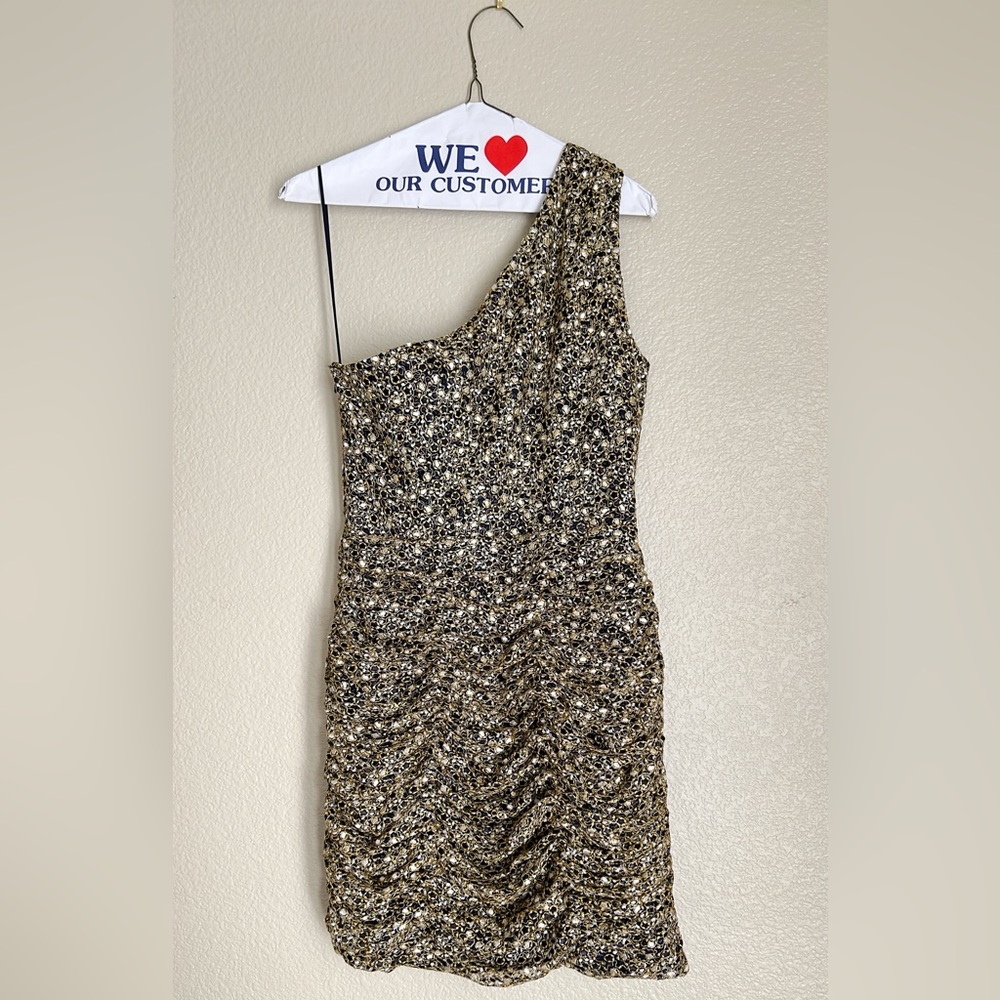 Ramy Brook - Mallory Metallic Mesh One-Shoulder Mini Dress - Picture 12 of 16